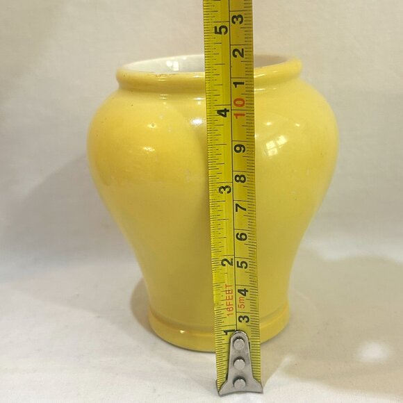 VTG Fortnum & Mason London Porcelain Yellow Vase 4 3/8" Made in England - Picture 2 of 8